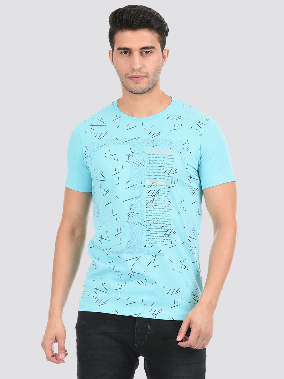 

Cloak & Decker by Monte Carlo Men Blue Typography Printed Cotton T-shirt