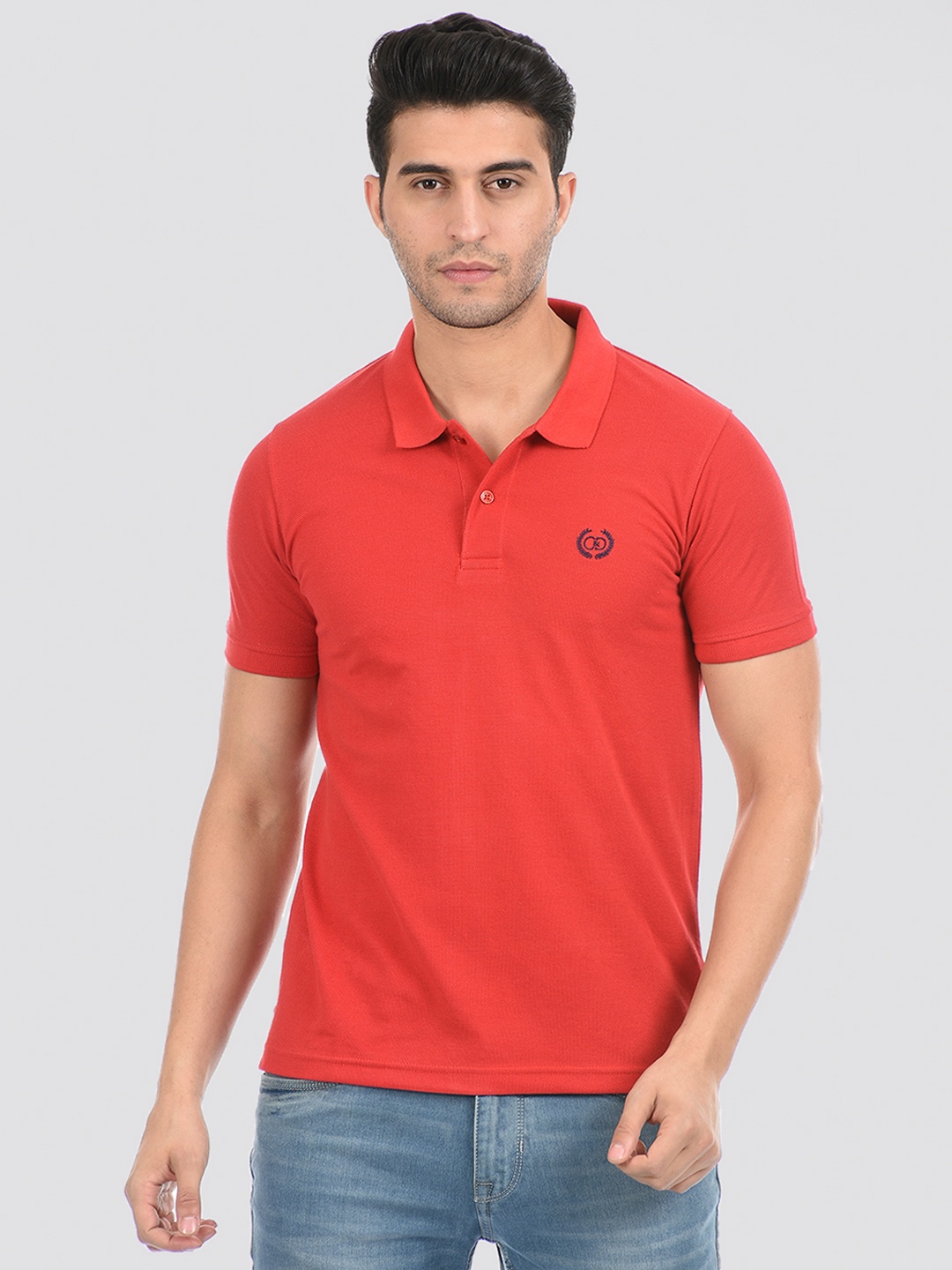 

Cloak & Decker by Monte Carlo Men Red Solid Polo Collar T-shirt