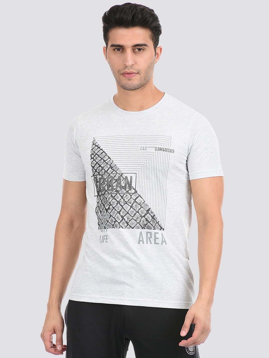 

Cloak & Decker by Monte Carlo Men Grey Printed T-shirt