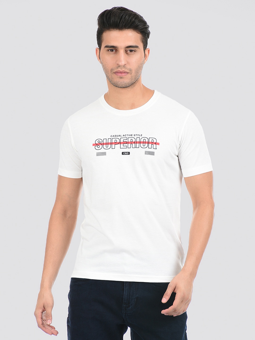 

Cloak & Decker by Monte Carlo Men White Typography Printed T-shirt