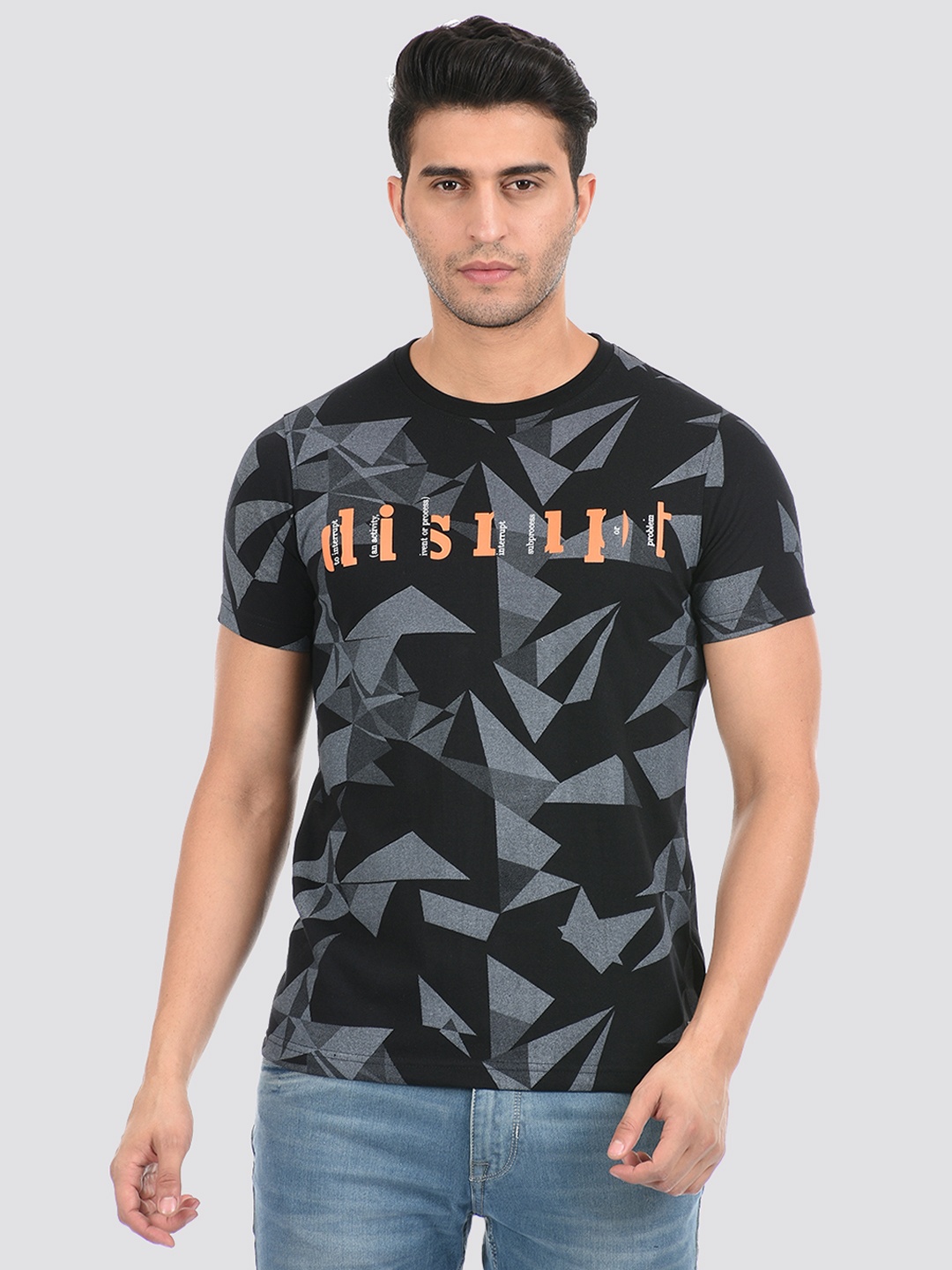 

Cloak & Decker by Monte Carlo Men Black Printed Cotton T-shirt