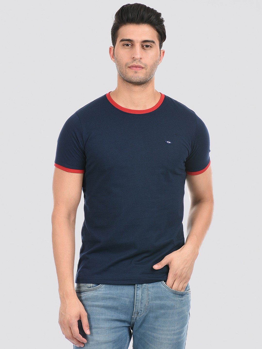 

Cloak & Decker by Monte Carlo Men Navy Blue Cotton T-shirt