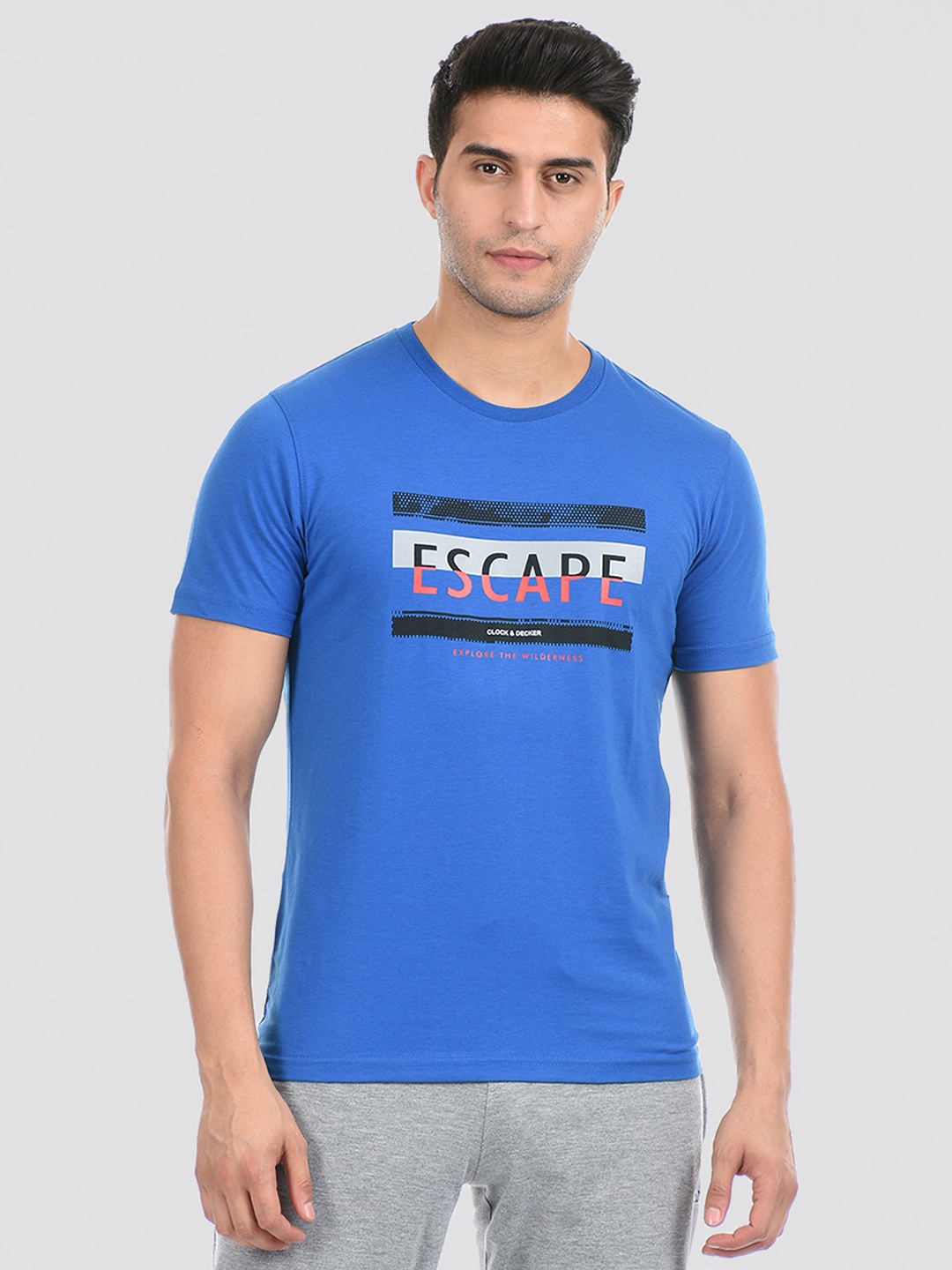 

Cloak & Decker by Monte Carlo Men Blue Typography Printed T-shirt