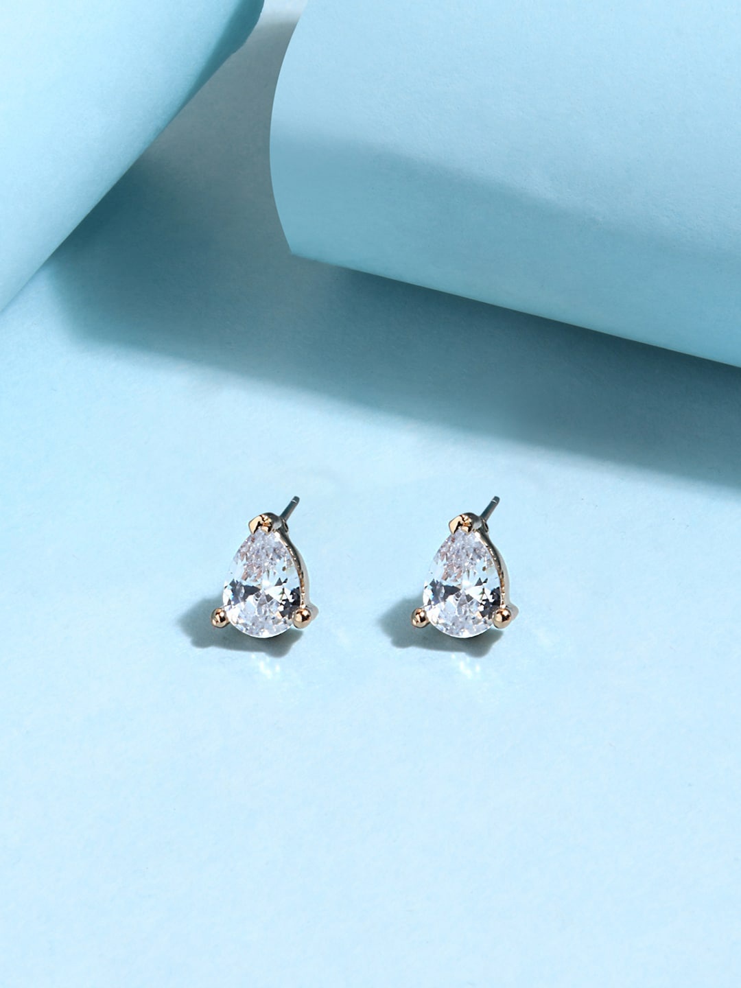 

Lilly & sparkle White & Gold-Toned Pack Of 2 Contemporary Studs Earrings
