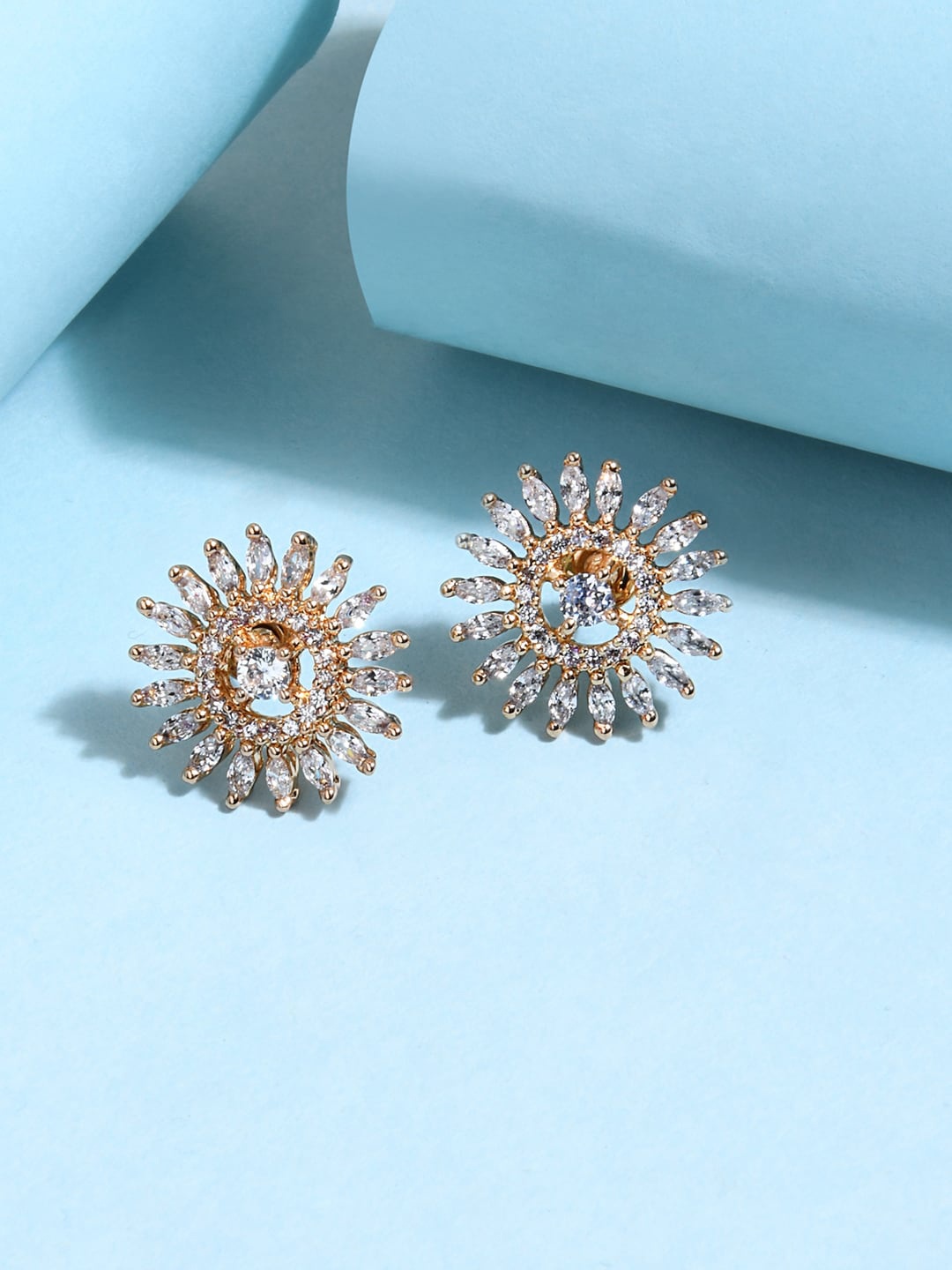 

Lilly & sparkle Gold-Toned Floral Gold-Plated Studs Earrings