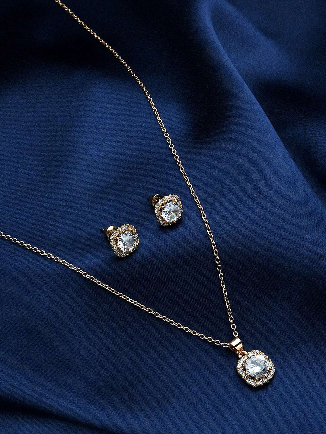 

Lilly & sparkle Women Gold-Plated CZ-Studded Jewelry Set