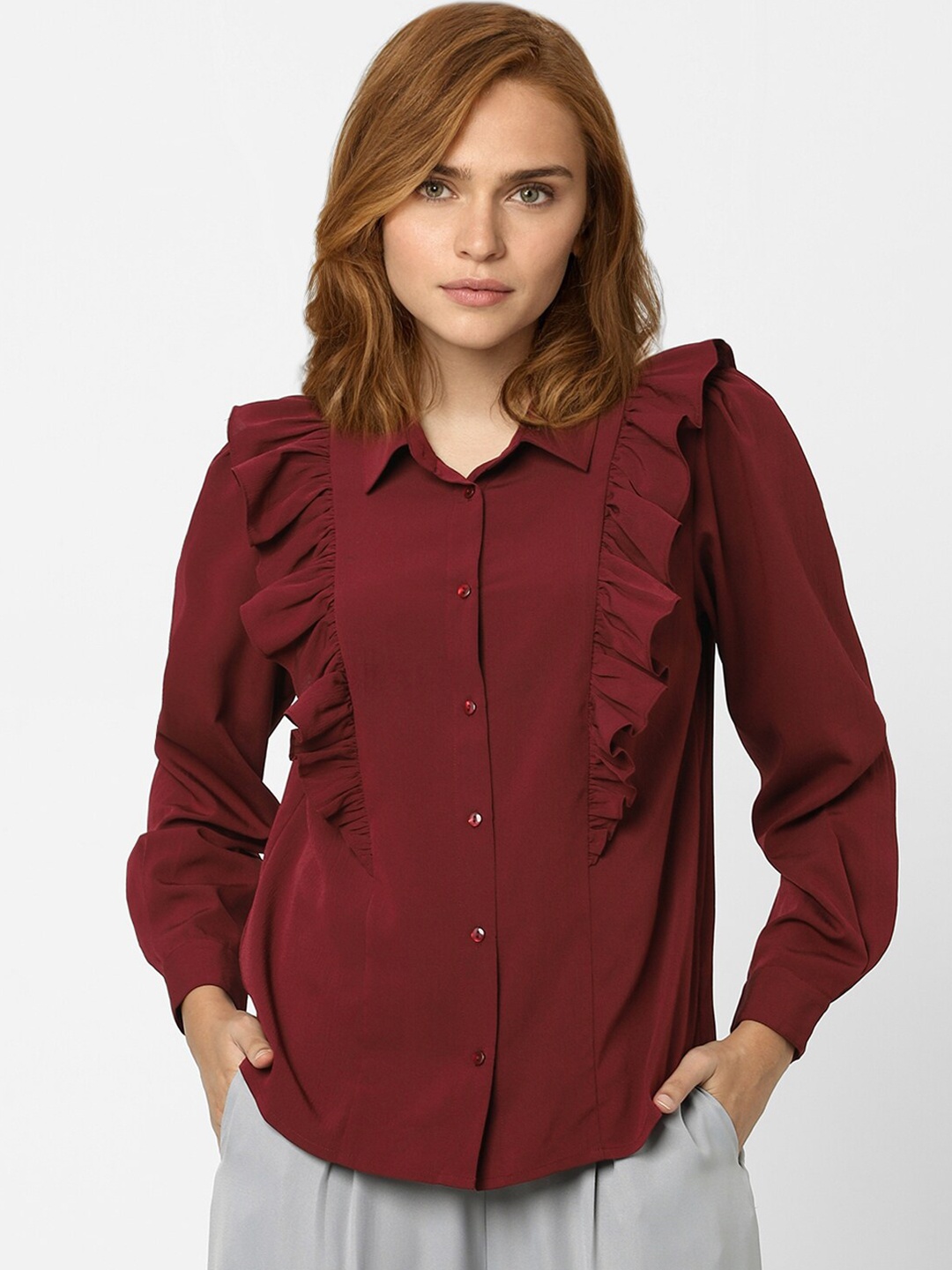 

Vero Moda Women Purple Casual Shirt