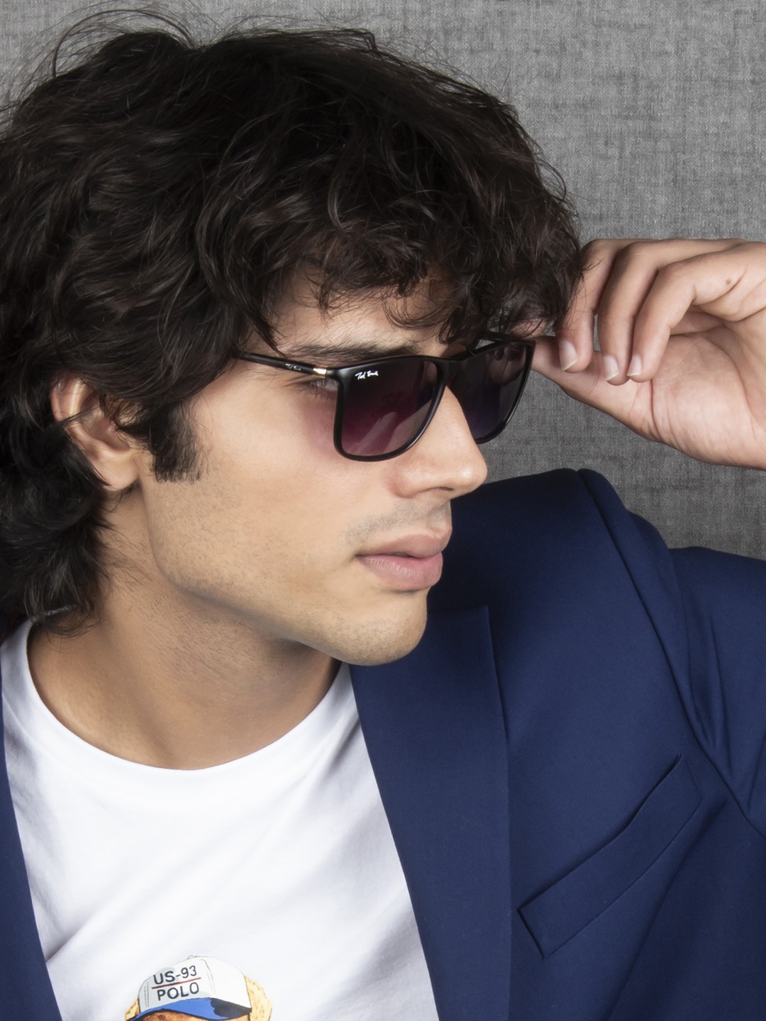 

Ted Smith Unisex Purple Lens & Black Wayfarer Sunglasses AULI_C4-Purple