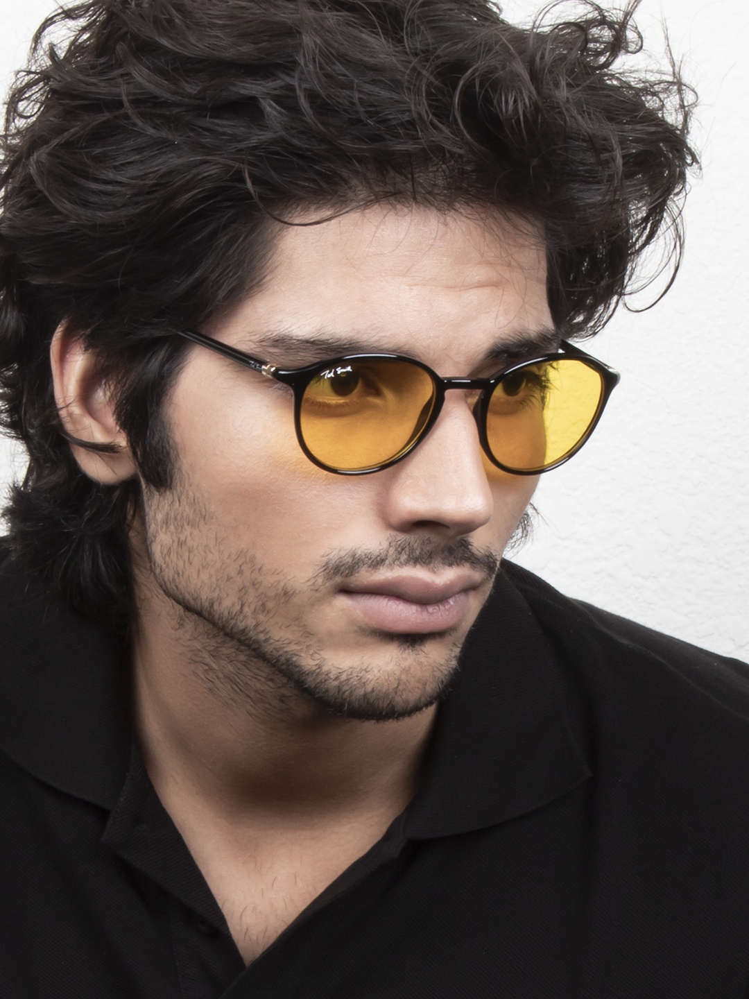 

Ted Smith Adults Yellow Lens & Black Round Sunglasses with UV Protected Lens