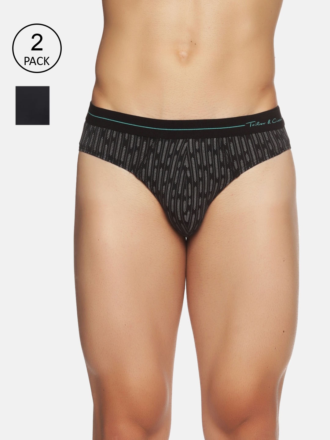 

Tailor & Circus Pack Of 2 Men Black & Navy-blue Basic Briefs