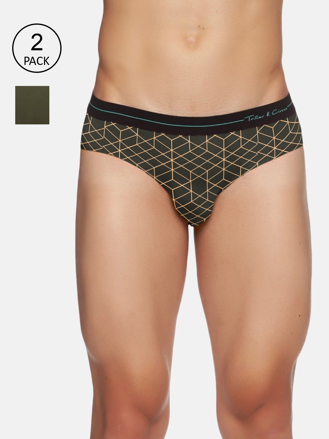 

Tailor & Circus Men Pack Of 2 Printed Basic Briefs, Multi