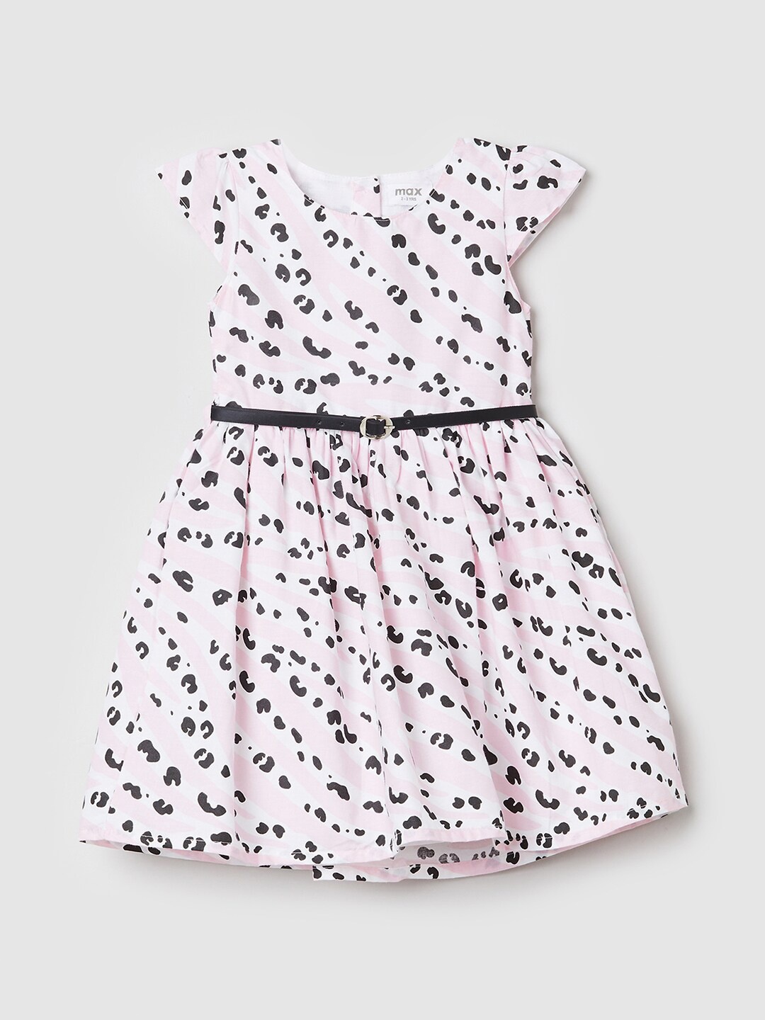 

max Girls Pink Animal Print Dress