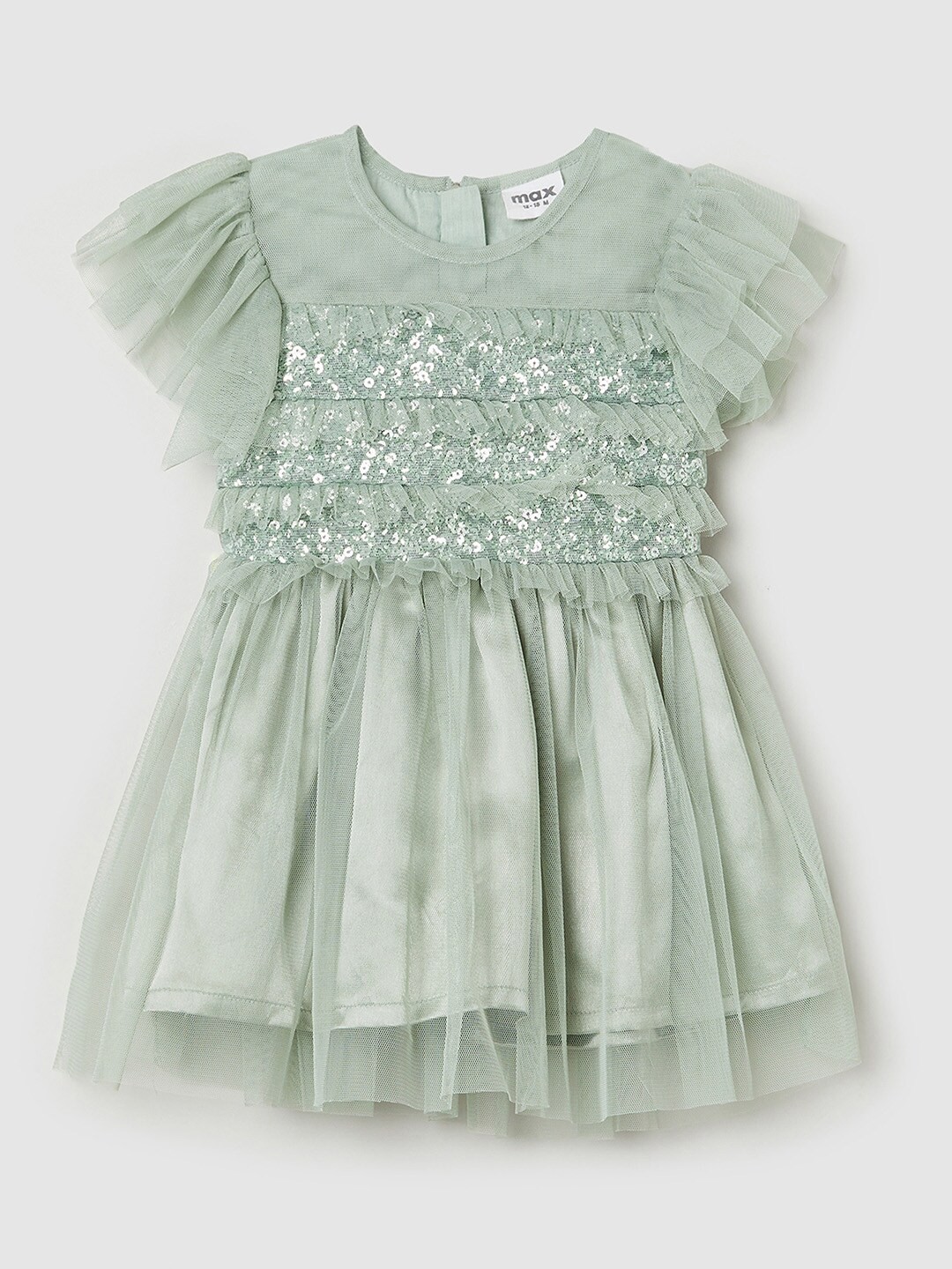

max Girls Green Ruffle Dress