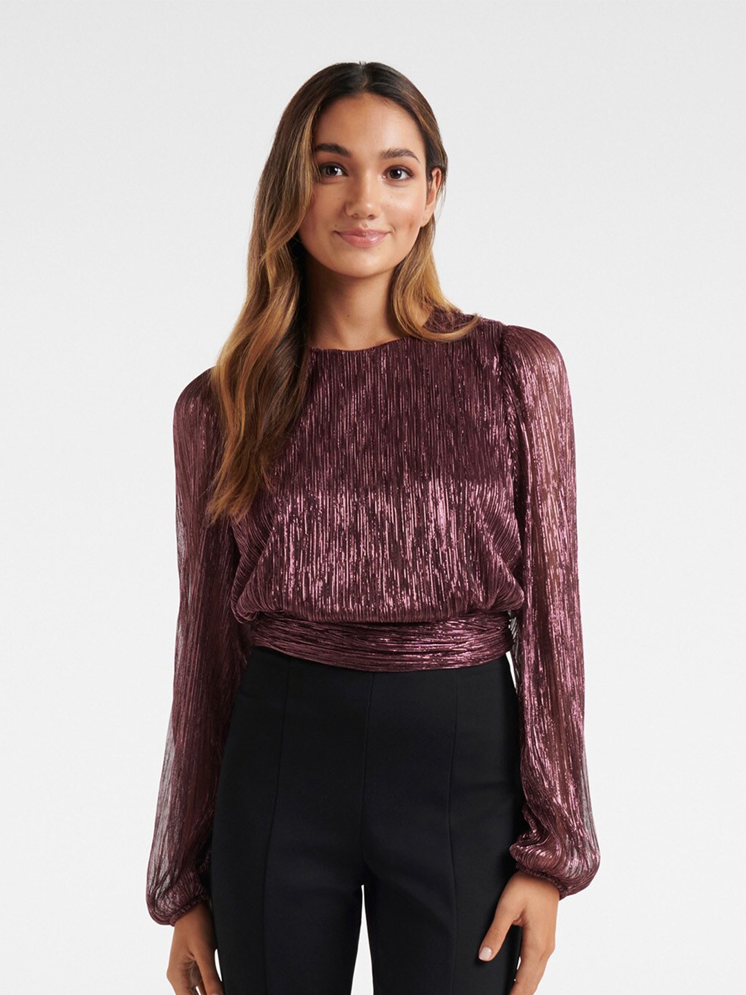 

Forever New White Embellished Styled Back Top