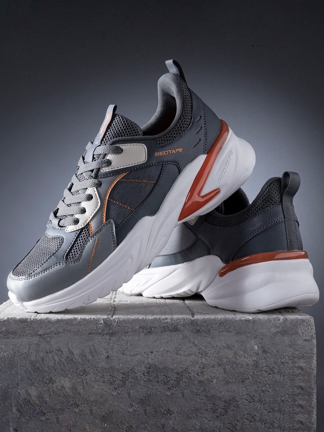 

Red Tape Men Grey Mesh Walking Shoes