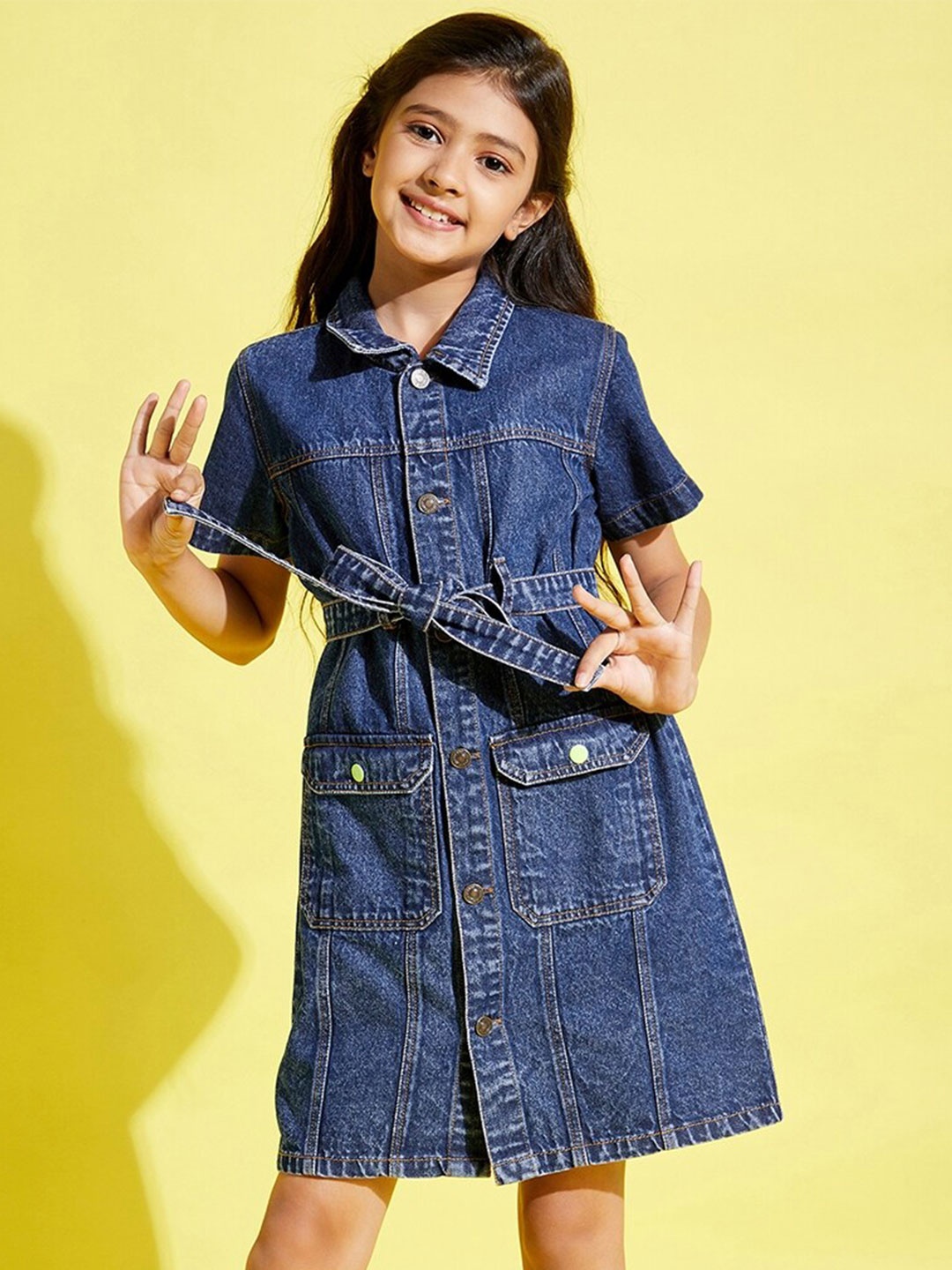 

Noh Voh - SASSAFRAS Kids Blue Denim Shirt Dress