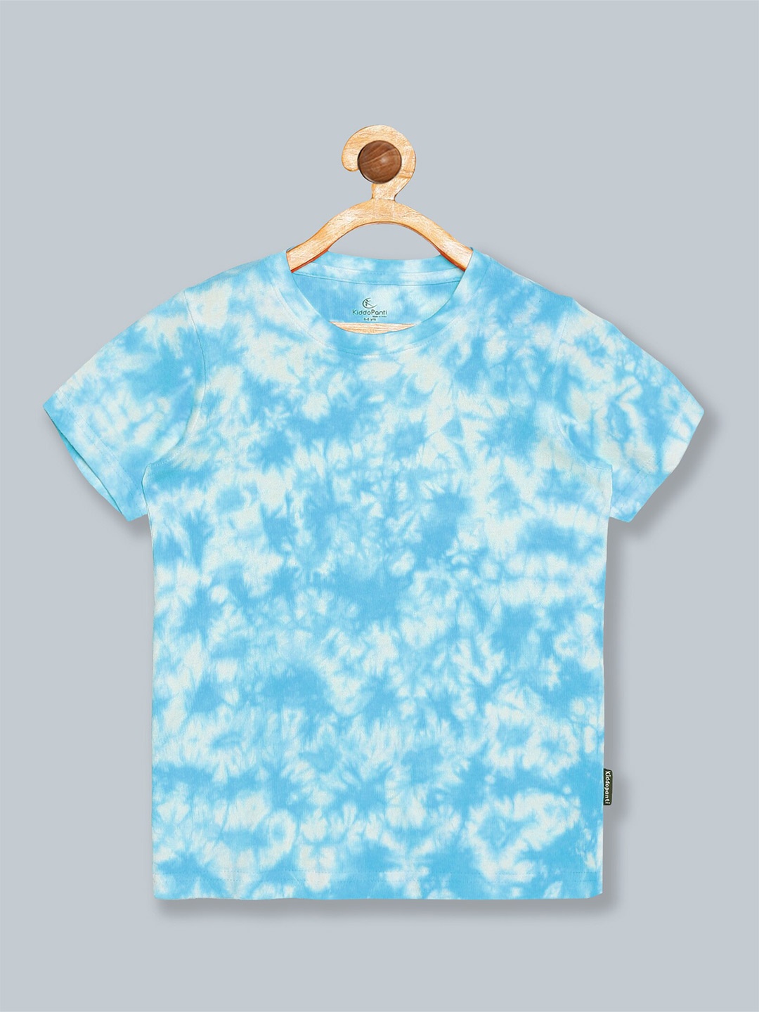 

KiddoPanti Boys Blue Dyed Extended Sleeves Raw Edge T-shirt