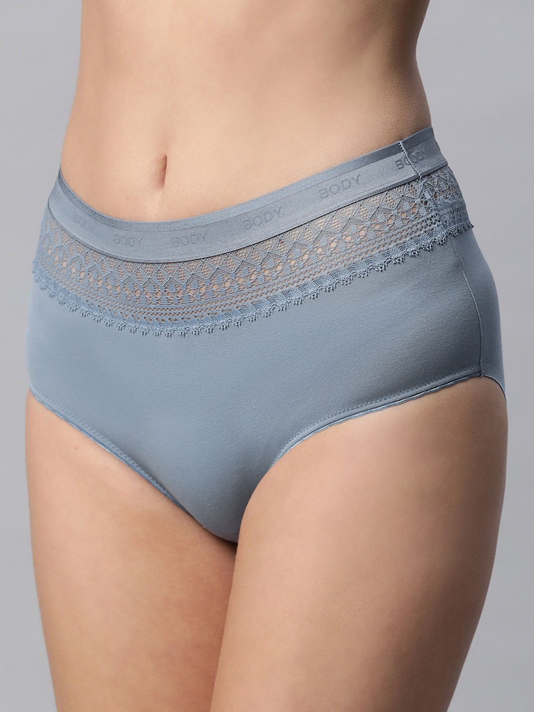 

Marks & Spencer Wome Blue Solid Lace Hipster Brief T618278