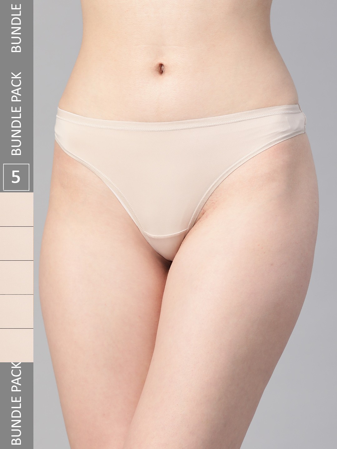 

Marks & Spencer Women Pack of 5 No VPL Thongs T612113X, Nude
