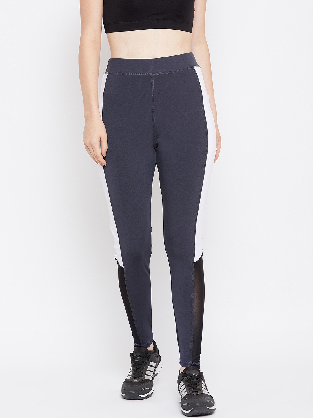 

Urban Komfort Women Grey & White Slim Fit Training & Gym Track pant