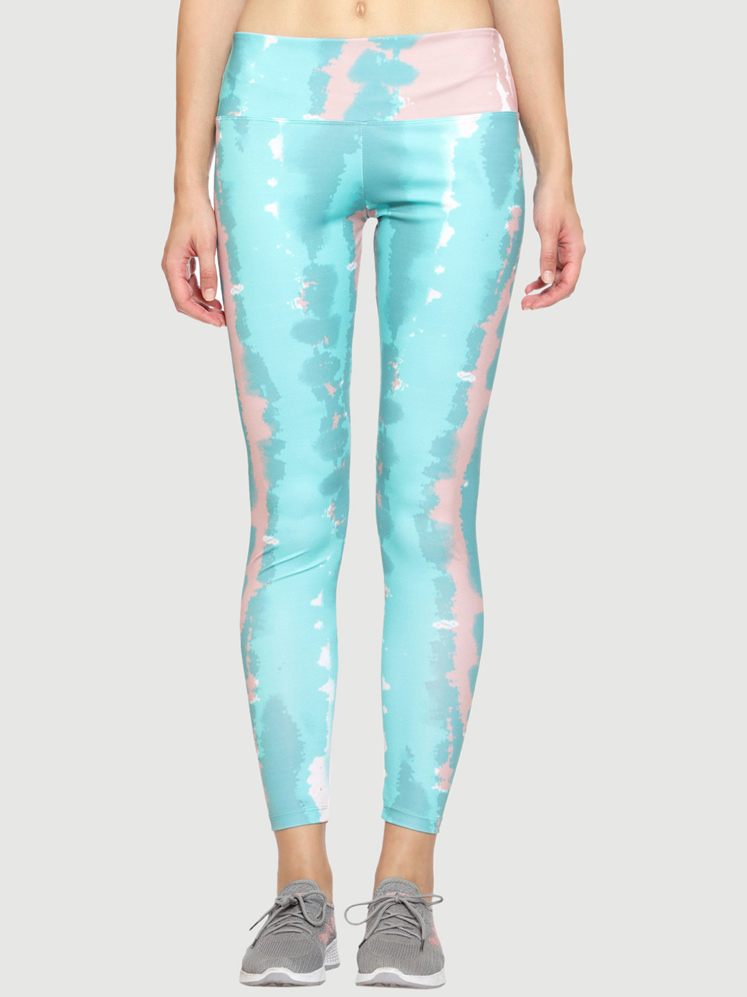 

Urban Komfort Women Turquoise Blue Printed Workout Tights