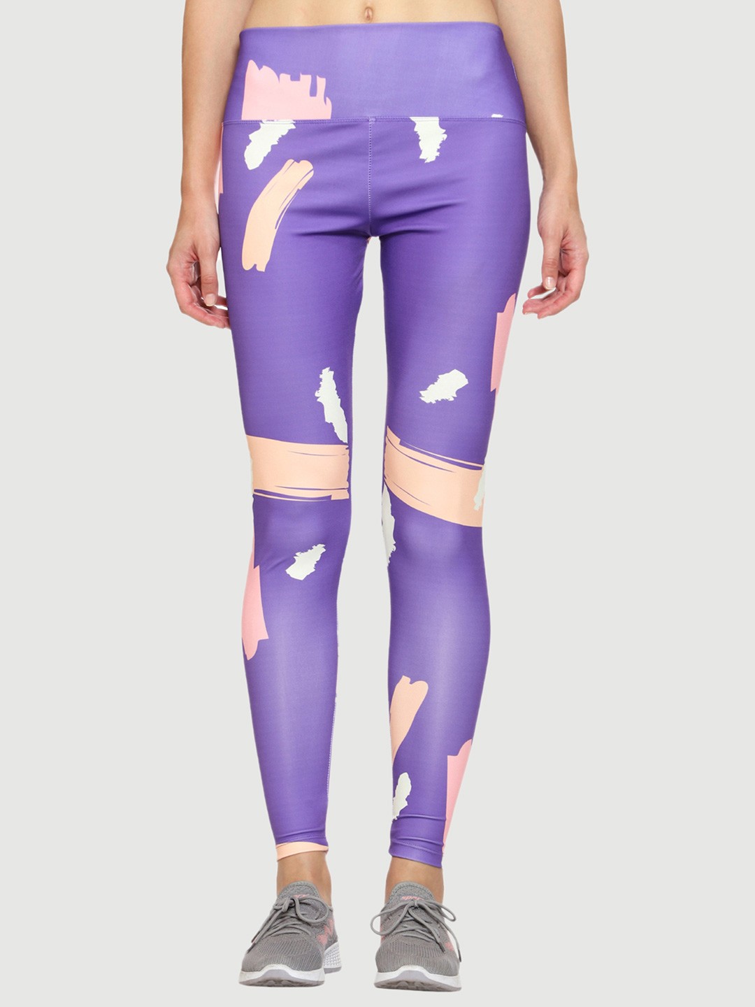 

Urban Komfort Women Purple Printed Workout Tights, Violet