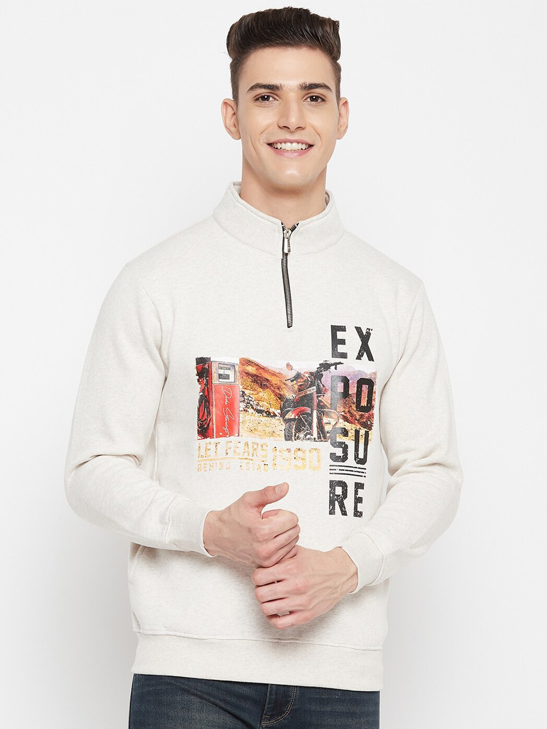 

Duke Men Off White Printed Sweatshirt