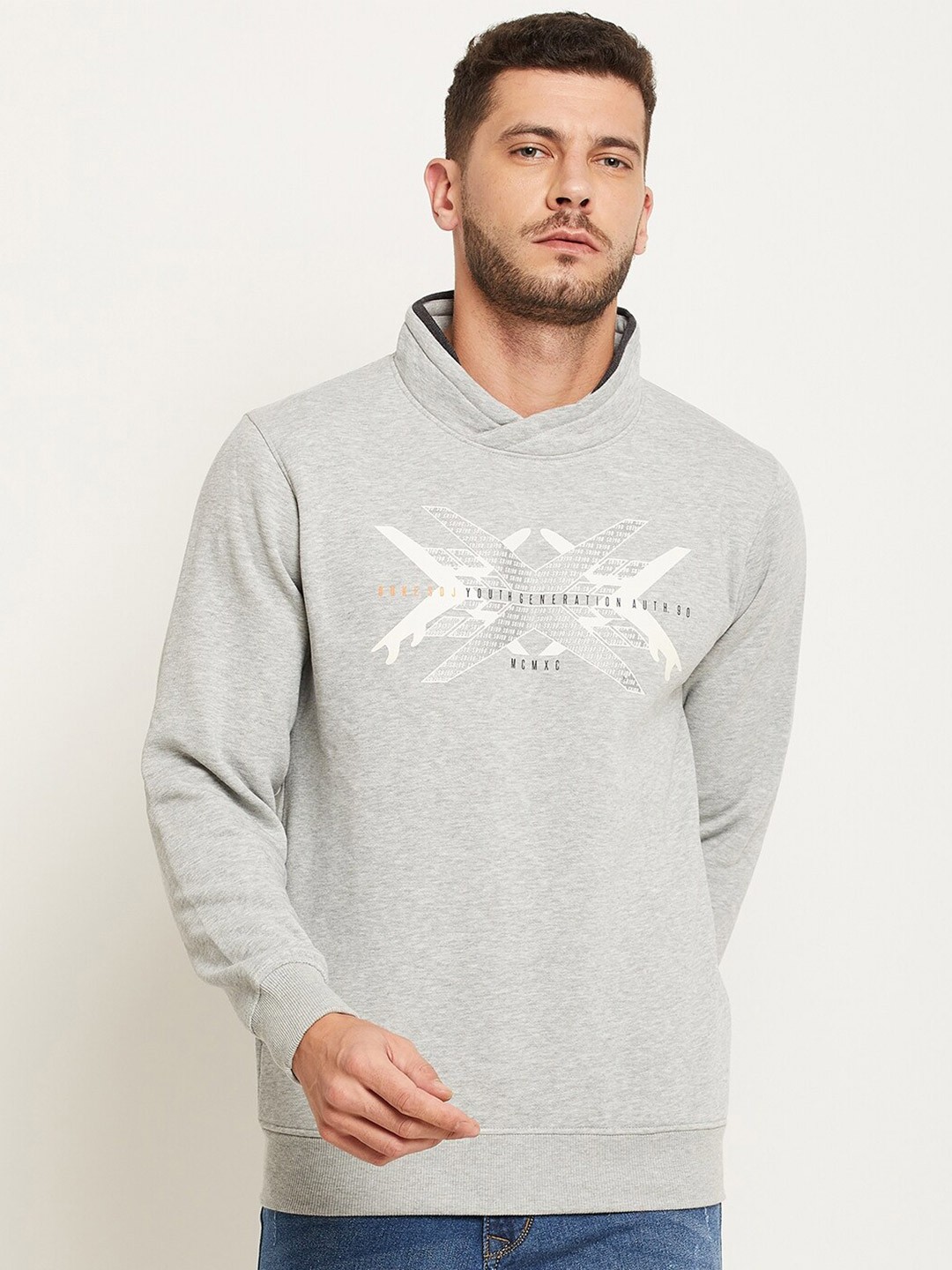 

Duke Men Grey Printed Sweatshirt