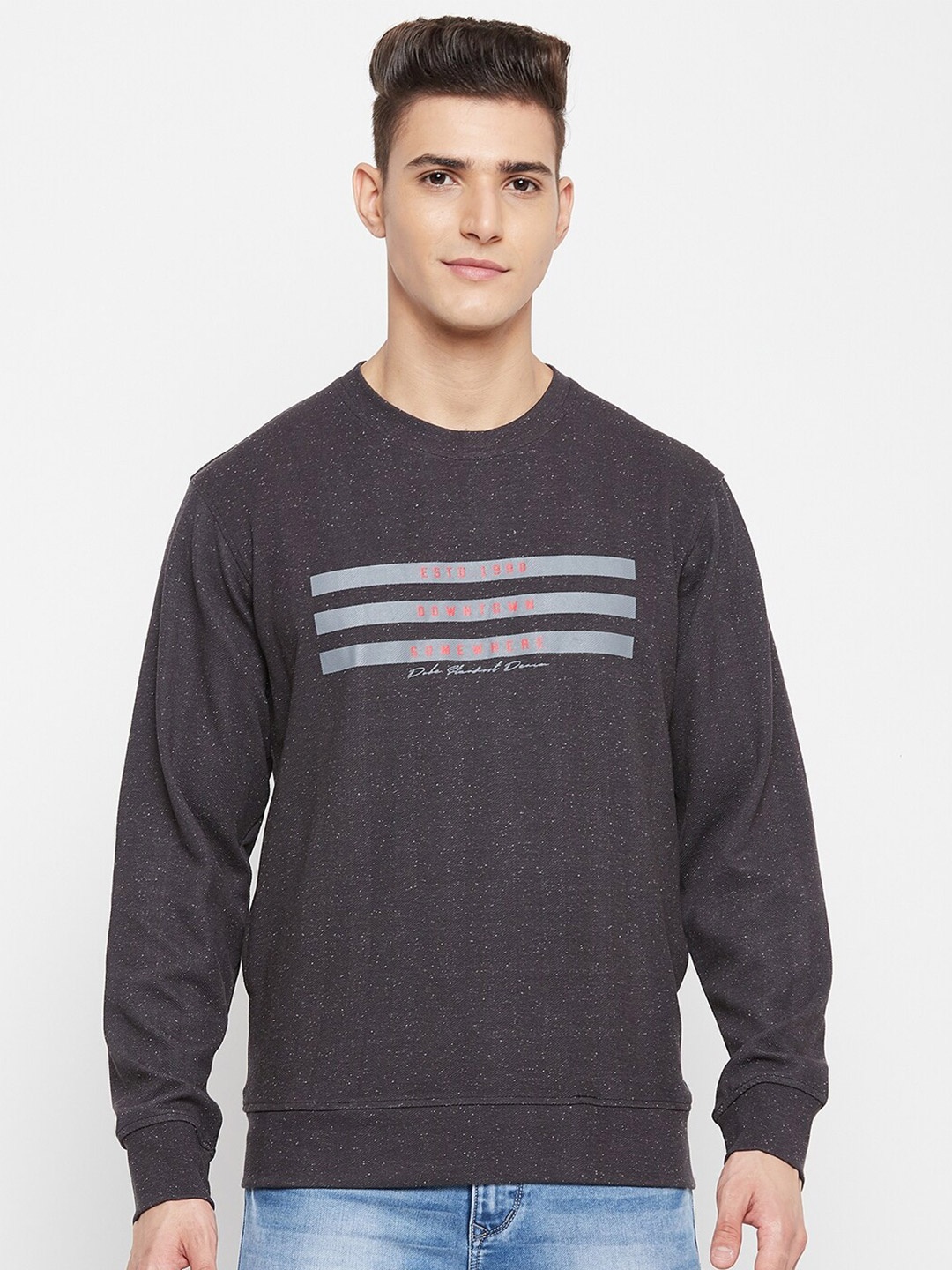 

Duke Men Black Printed Sweatshirt