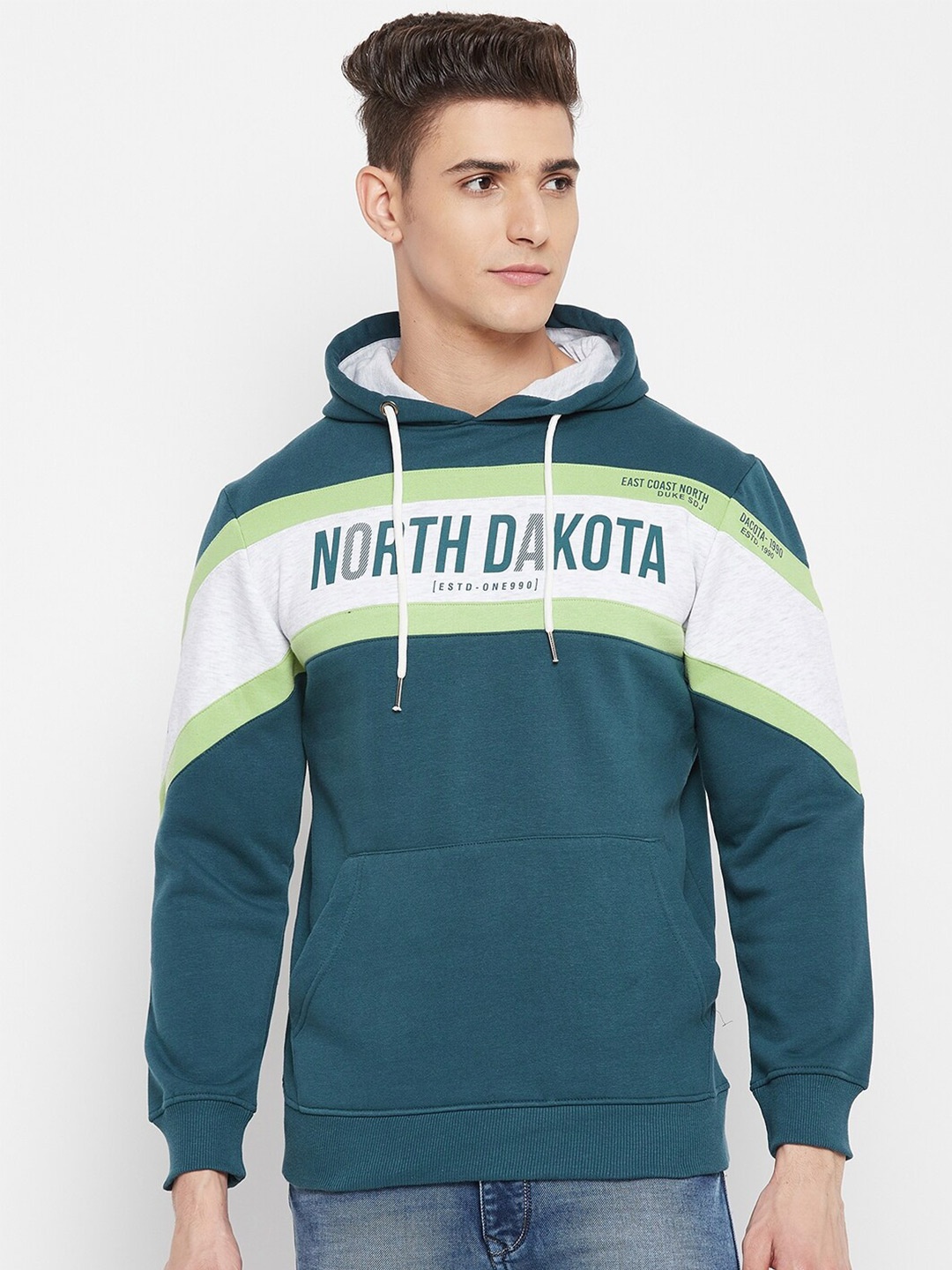 

Duke Men Blue Colourblocked Sweatshirt