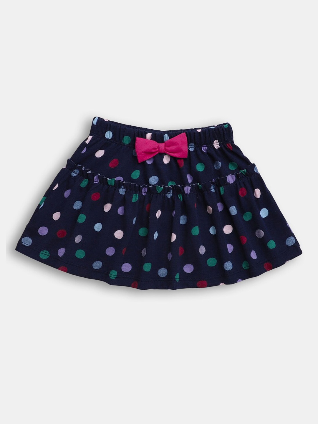 

Hopscotch Girls Navy Blue Printed A-Line Knee Length Skirts