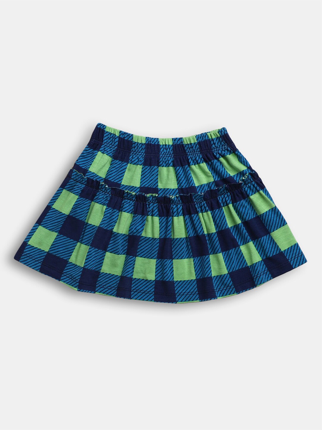 

Hopscotch Girls Blue Checked A-Line Skirts