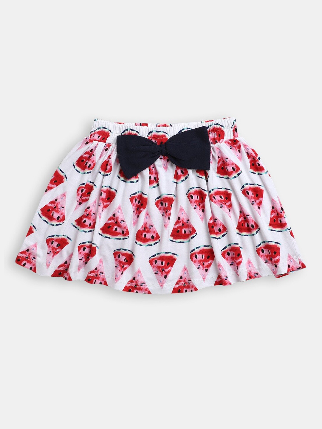 

Hopscotch Girls White Printed Flared Mini Skirt