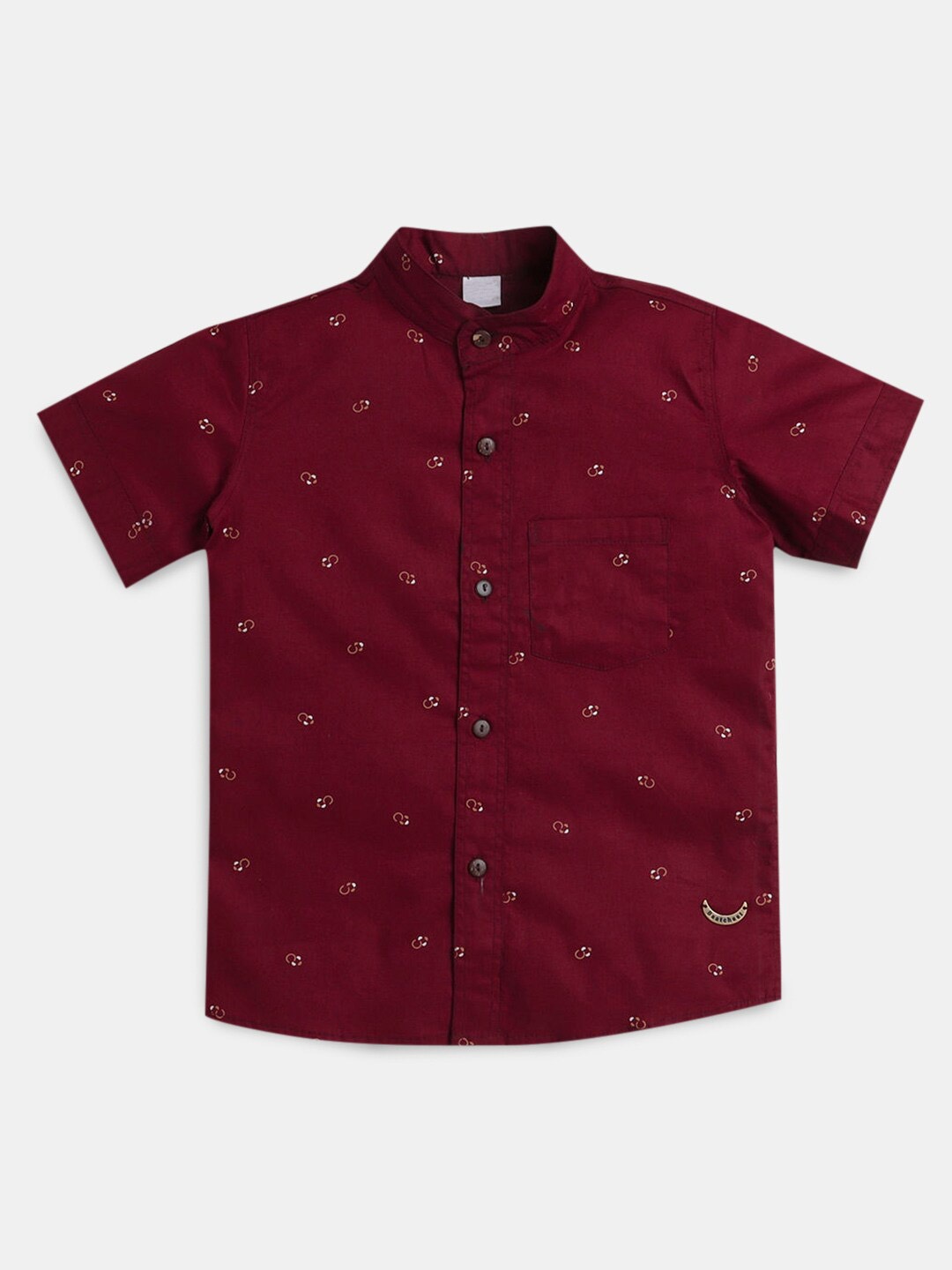 

Hopscotch Boys Red Printed Casual Shirt