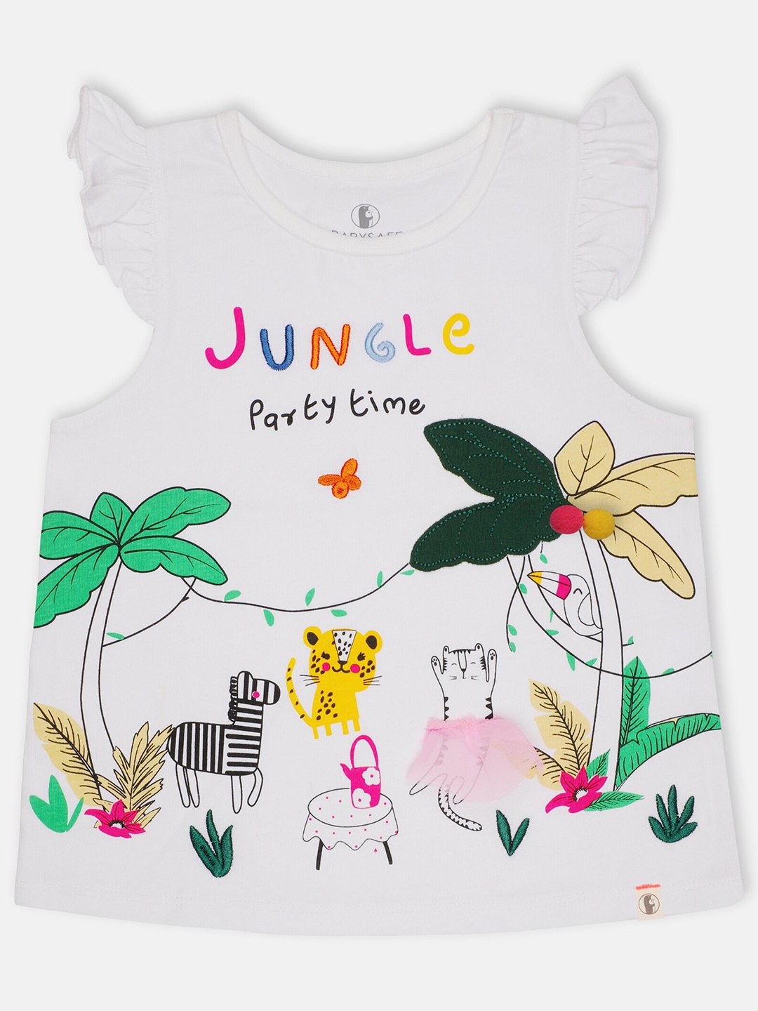 

Babysafe Girls White & Yellow Printed Top