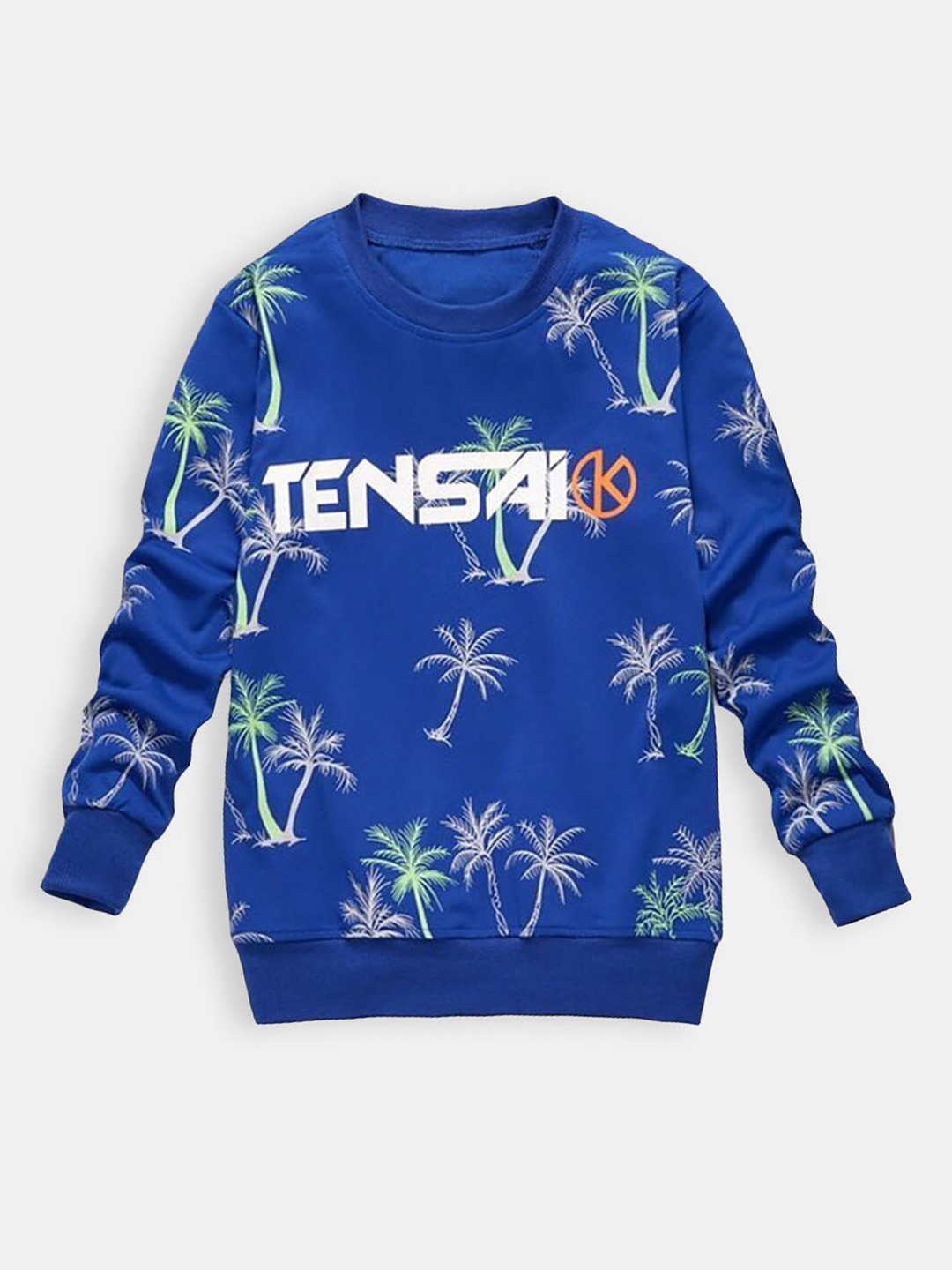 

Hopscotch Boys Blue Printed Cotton Sweatshirt