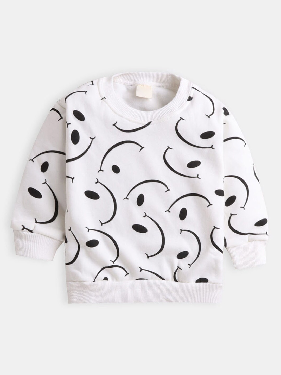 

Hopscotch Girls White & Black Printed Pullover