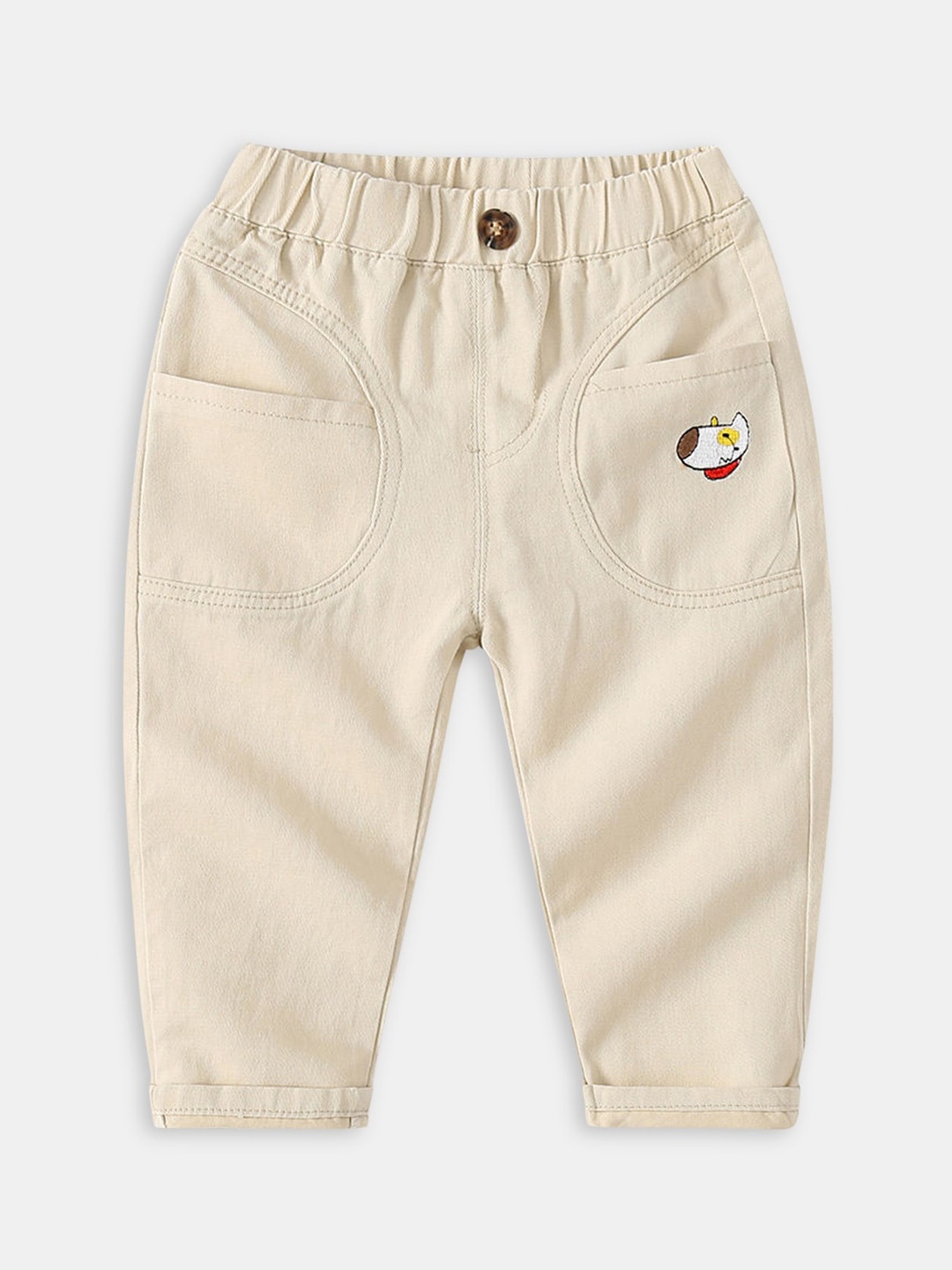 

Hopscotch Boys Beige Solid Trousers