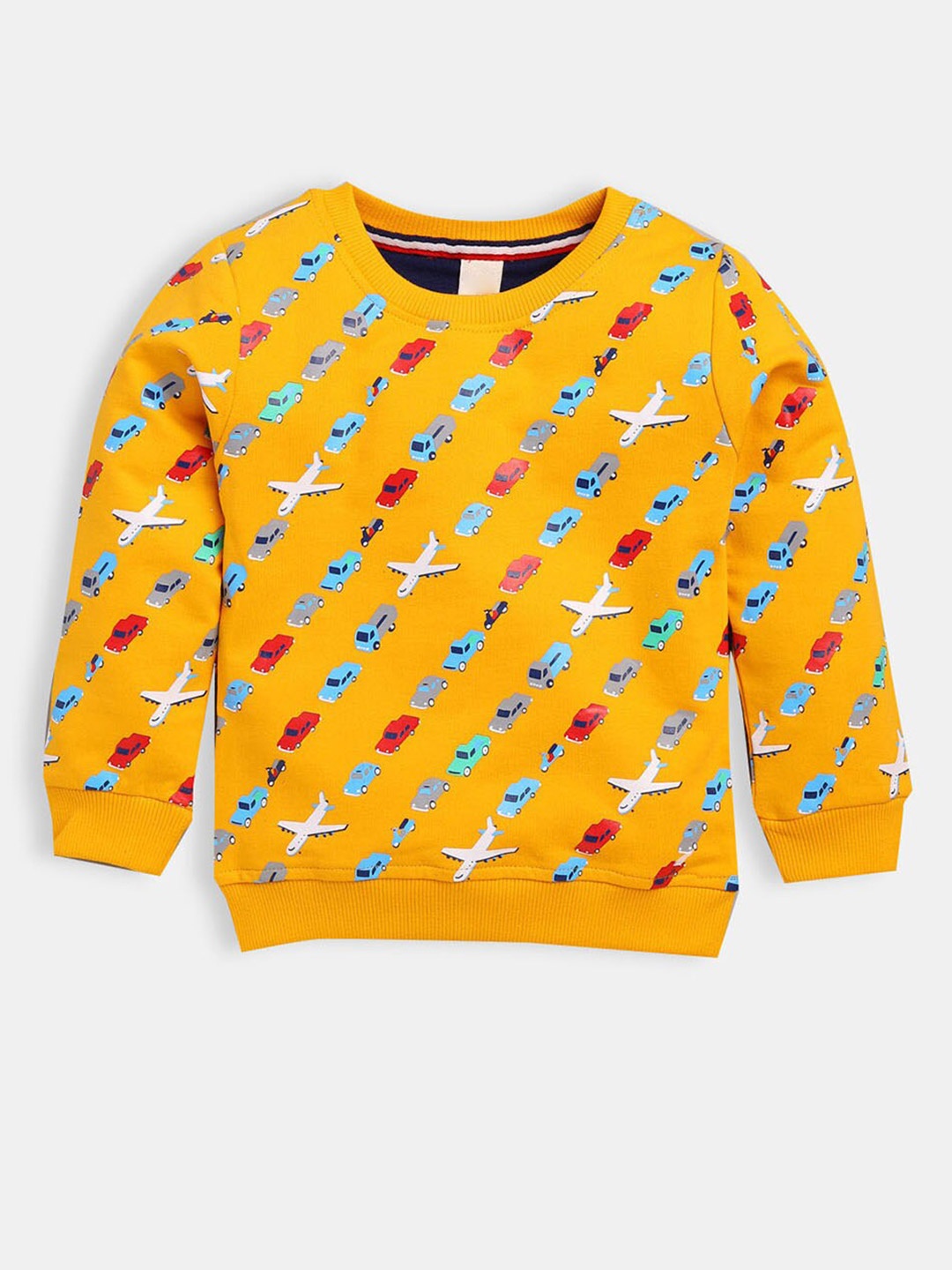 

Hopscotch Boys Yellow Printed Pullover Sweatshirt