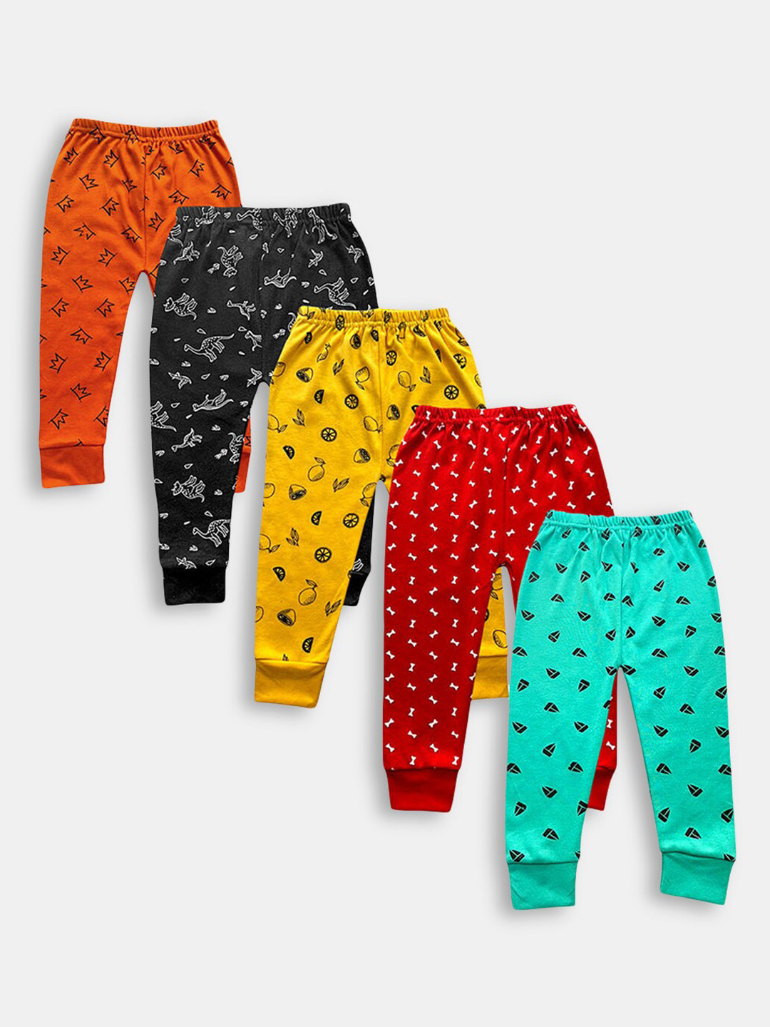 

Hopscotch Girls Red And Green Printed Chinos Pack Of 5 Trousers