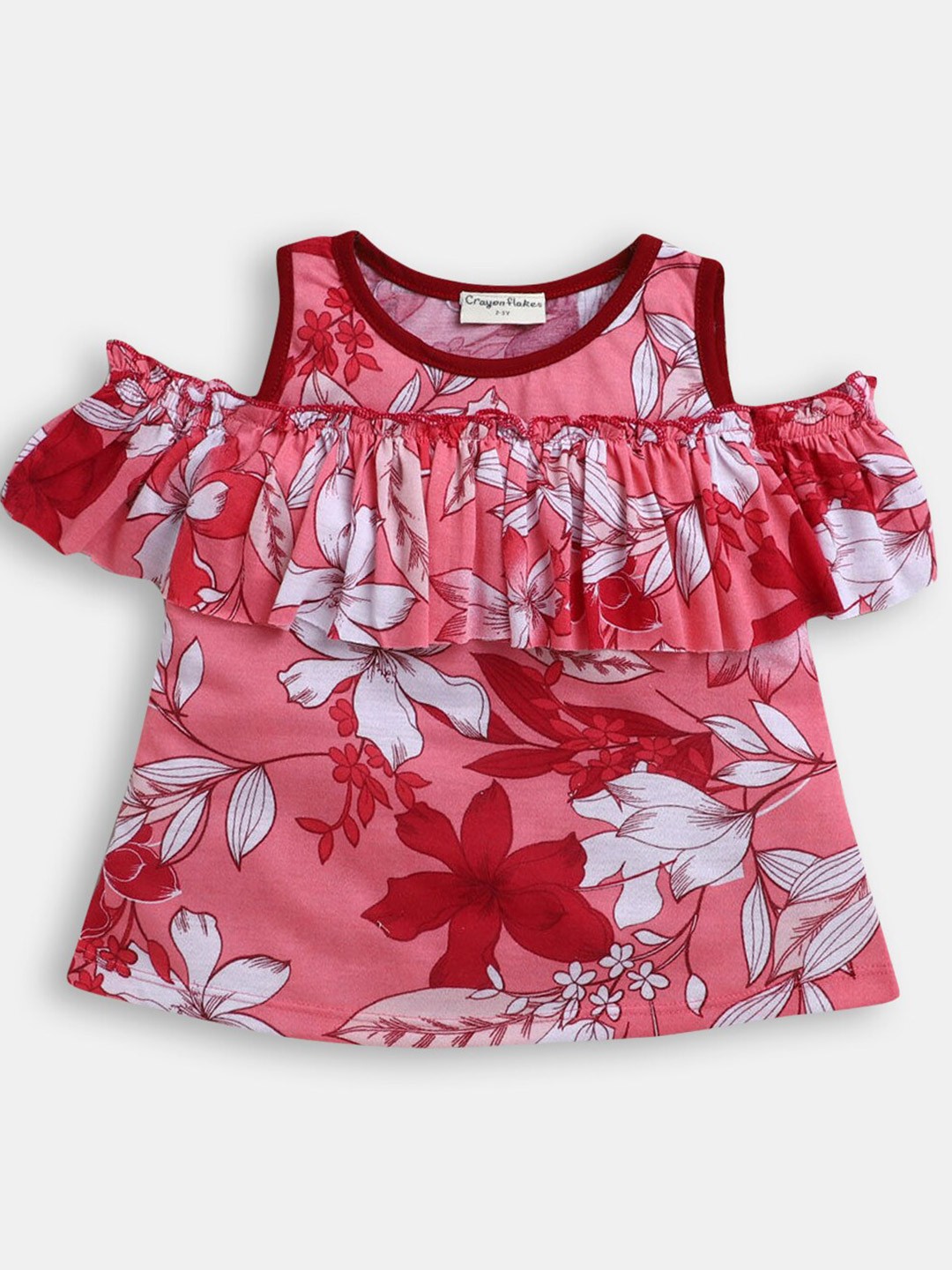 

Hopscotch Girls Coral Floral Print Top