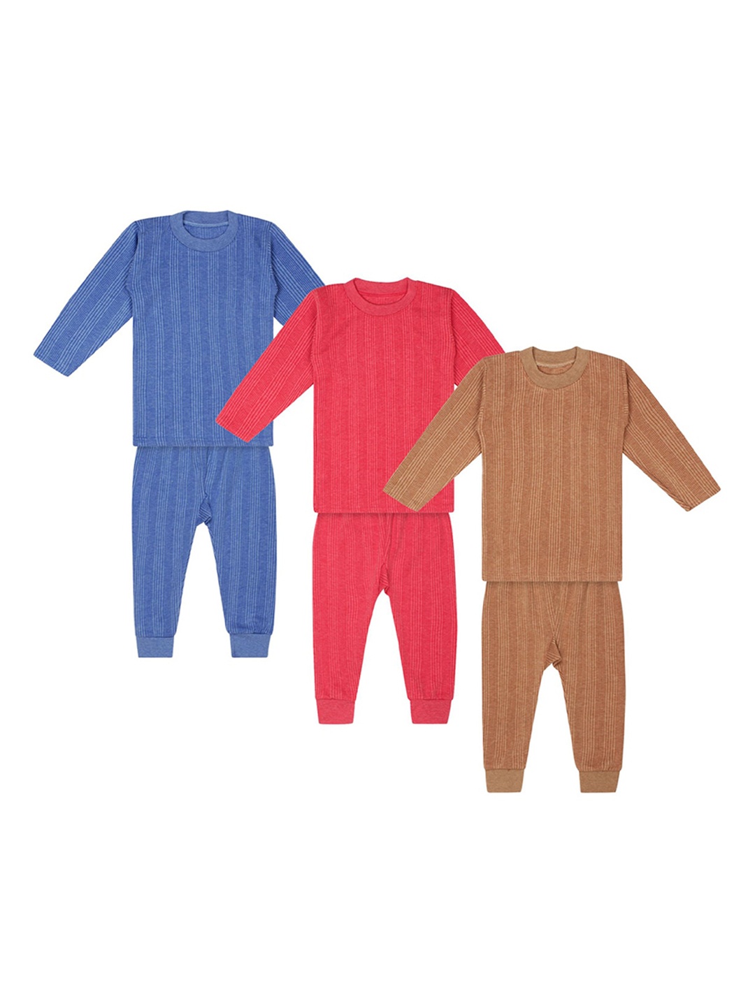 

Superminis Unisex Kids Pack Of 3 Solid Thermal Sets, Multi