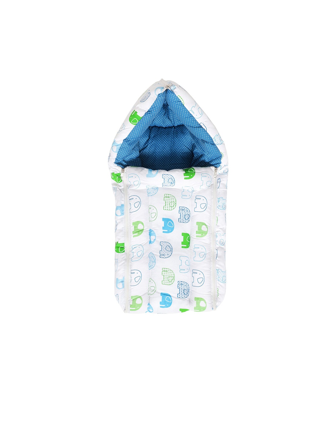 

Superminis Kids White & Blue Cotton Printed Sleeping Bag