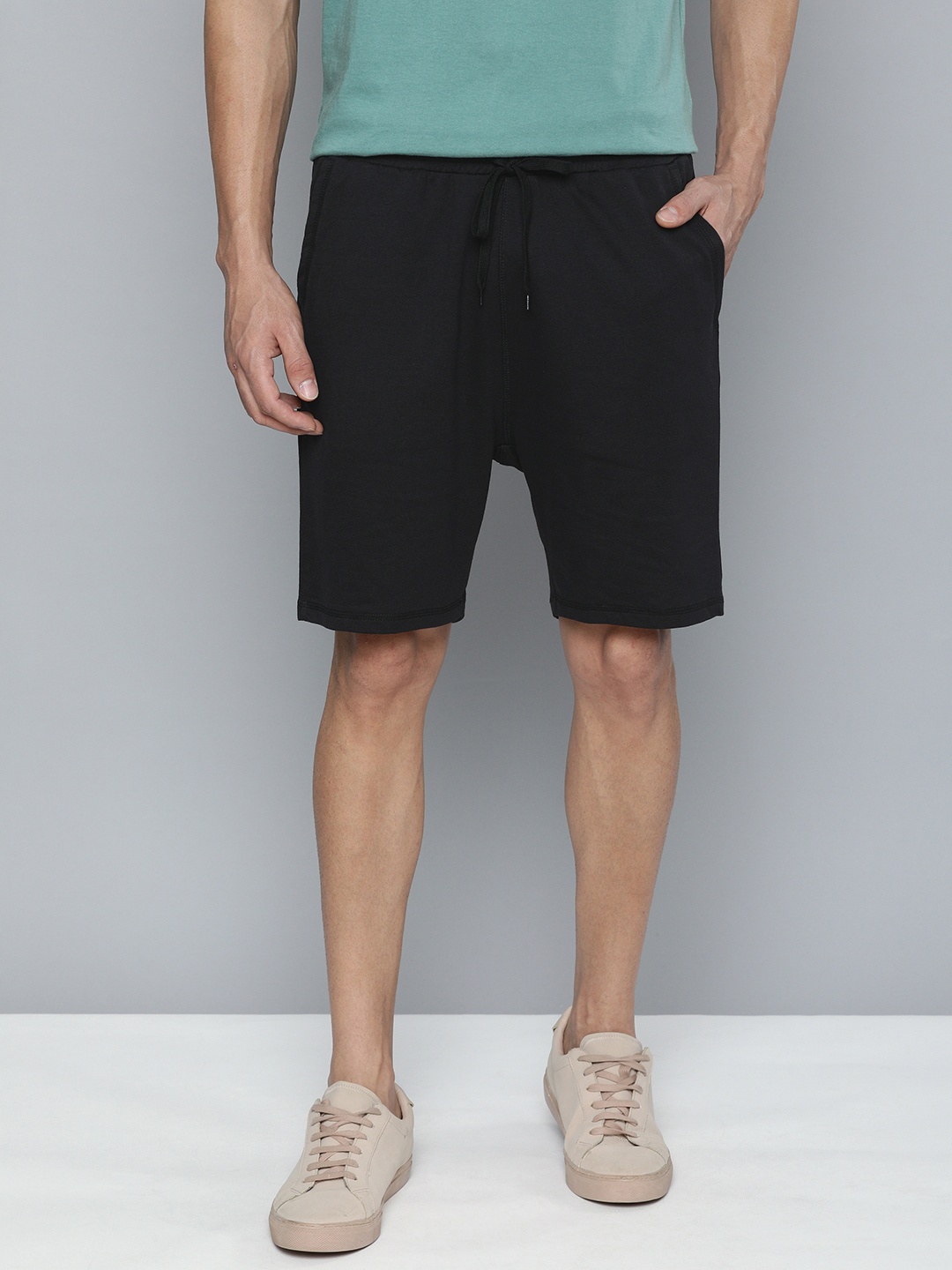 

ether Men Black Solid Shorts