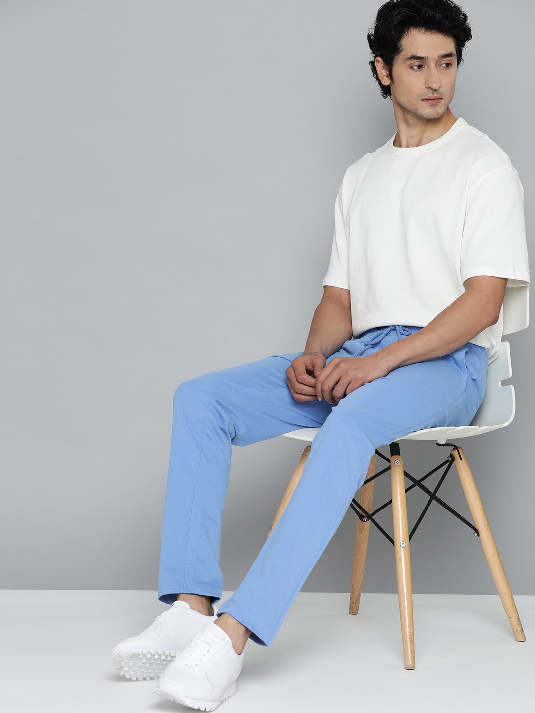 

ether Men Blue Solid Track Pants