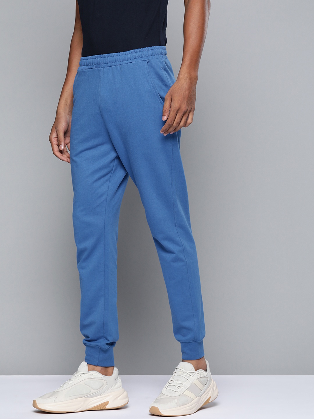 

ether Men Solid Stretchable Regular Fit Joggers, Blue