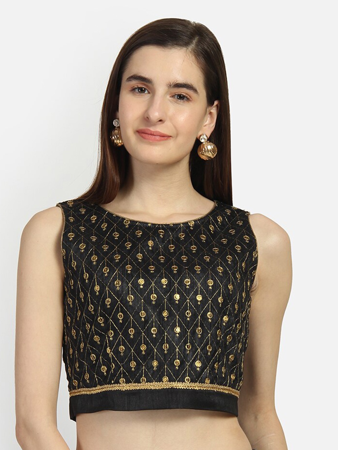 

Studio rasa Black Embellished Crop Top