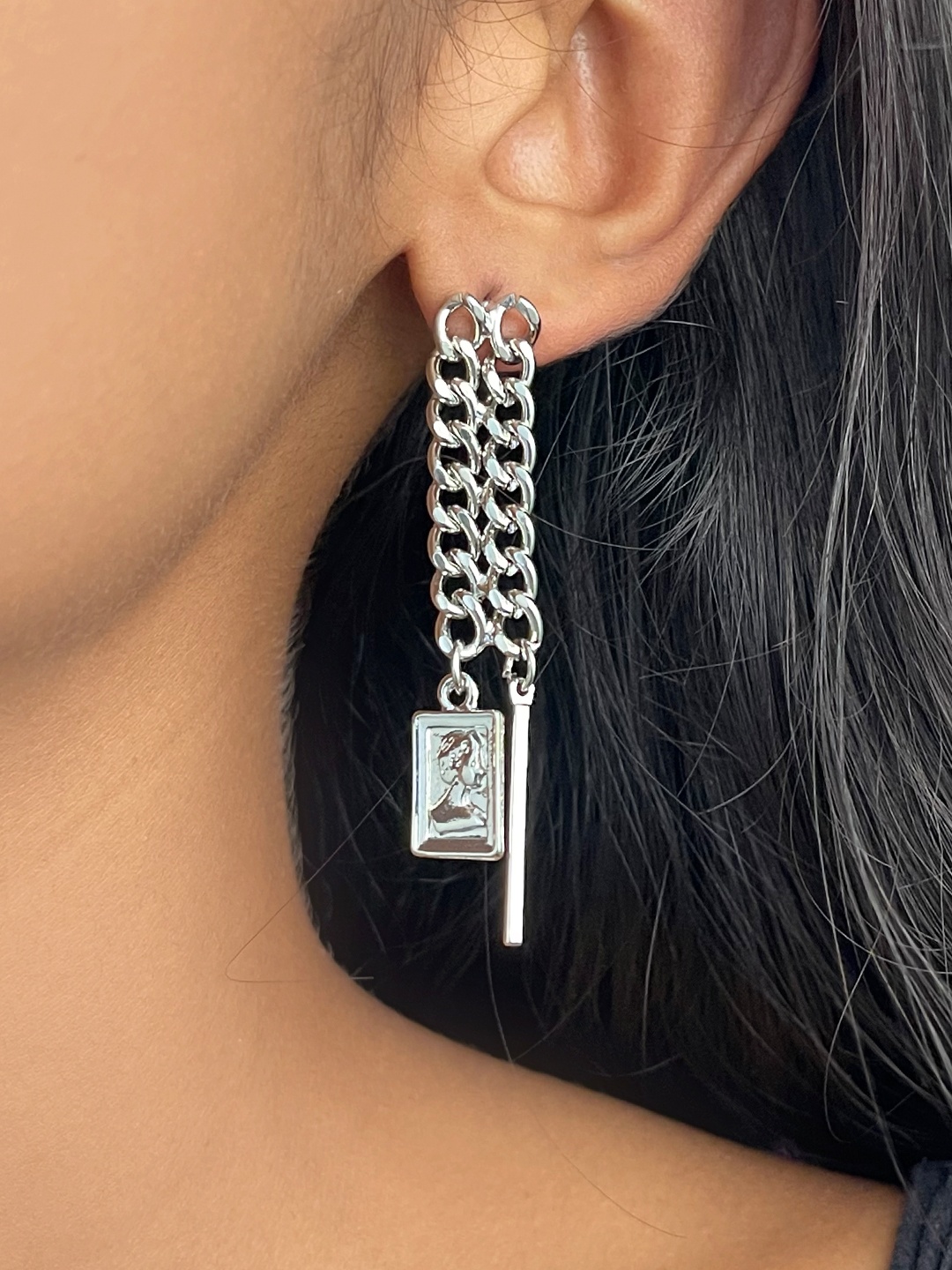 

Ayesha Women Chain-Link Coin Drop Earrings, Silver