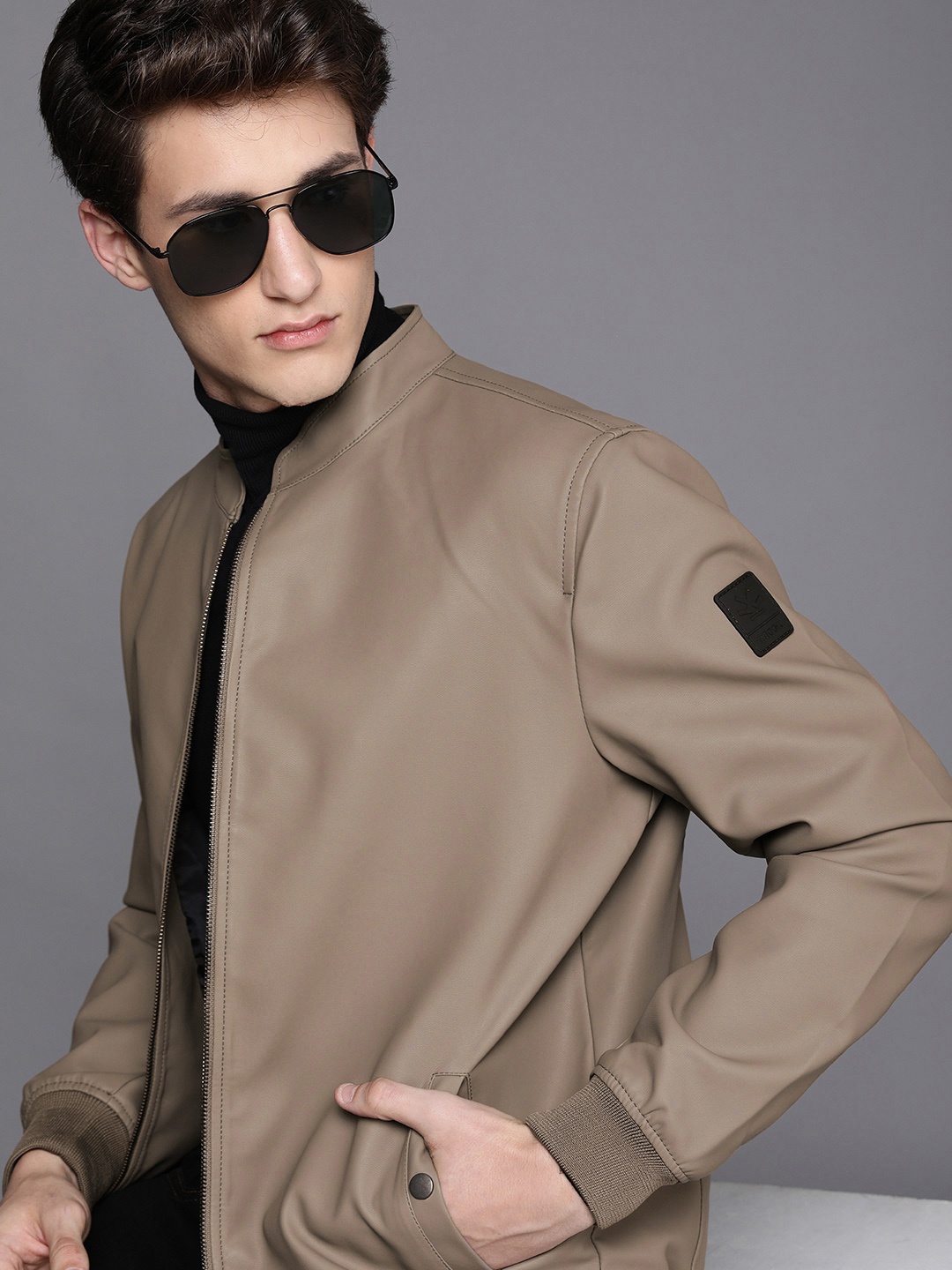 

WROGN Men Brown Bomber Jacket