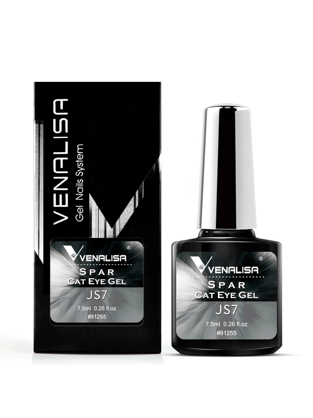 

VENALISA Gel Nail System Polish - JS7 Spar Cat Eye & JS2 Transparent 15ml, Multi